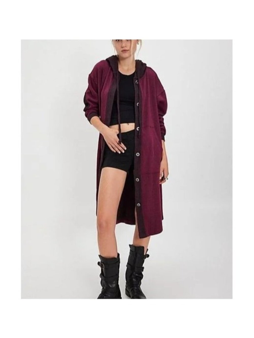 Free People Tomorrows Sweatshirt Cardigan Grunge Oversized Layering Womens M